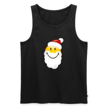 Smiley Glossy Santa - Men's Premium Organic Tank Top - black - Front - AI Model Male 178 light (178cm)