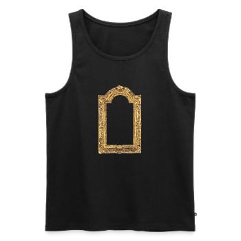 🖼️ Goldener Bilderrahmen - Männer Premium Bio Tank Top - Schwarz - Vorne - AI Model Male 178 light (178cm)