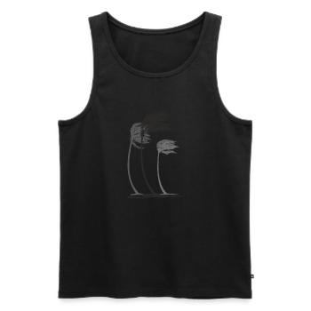 Palms in the wind - Men's Premium Organic Tank Top - black - Front - AI Model Male 178 light (178cm)
