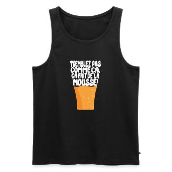 bière mousse 7ème compagnie - Débardeur bio Premium Homme - noir - Devant - AI Model Male 178 light (178cm)