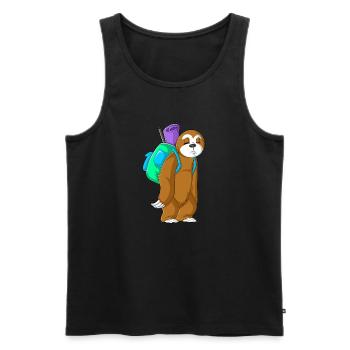 camping sloth - Débardeur bio Premium Homme - noir - Devant - Michal (187cm)