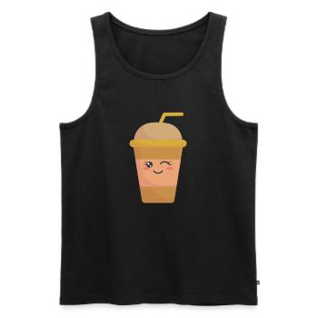 coffee - Männer Premium Bio Tank Top - Schwarz - Vorne - AI Model Male 178 light (178cm)