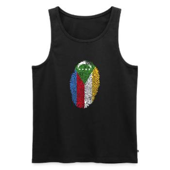 Komoren - Männer Premium Bio Tank Top - Schwarz - Vorne - AI Model Male 178 light (178cm)