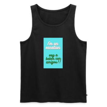 ICH BIN IM URLAUB. VOY A BEBER CON AMIGOS - Männer Premium Bio Tank Top - Schwarz - Vorne - Michal (187cm)