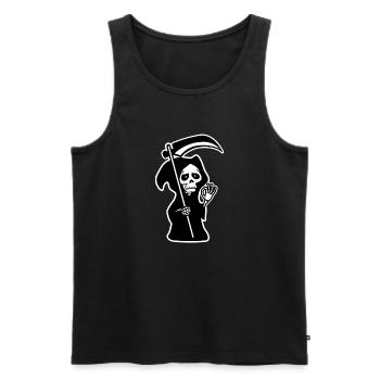 Sensenmann O.K. Tod Bestatter Halloween Kostüm - Männer Premium Bio Tank Top - Schwarz - Vorne - AI Model Male 178 light (178cm)