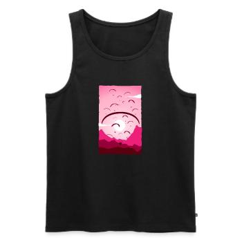 Paragliding Art Pink - Männer Premium Bio Tank Top - Schwarz - Vorne - Michal (187cm)