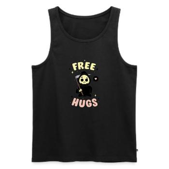 Free hugs - Débardeur bio Premium Homme - noir - Devant - Michal (187cm)