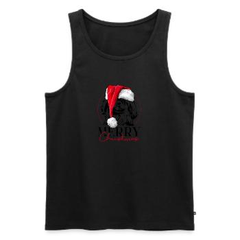 Santa PEKINGESE Merry Christmas Dogs Wilsigns - Men's Premium Organic Tank Top - black - Front - Michal (187cm)