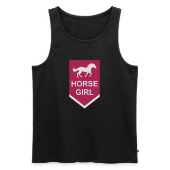 Citation de fille de cheval disant - Débardeur bio Premium Homme - noir - Devant - AI Model Male 178 light (178cm)