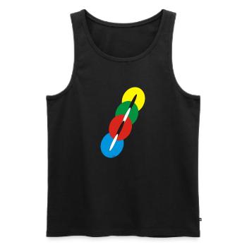 Kanal 1 groß - Männer Premium Bio Tank Top - Schwarz - Vorne - AI Model Male 178 light (178cm)