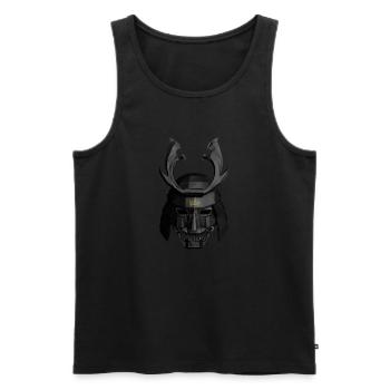 Geometrischer Samurai Helm - Männer Premium Bio Tank Top - Schwarz - Vorne - AI Model Male 178 light (178cm)