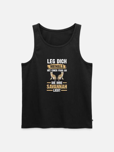 Savannah Katze - Männer Premium Bio Tank Top - Schwarz