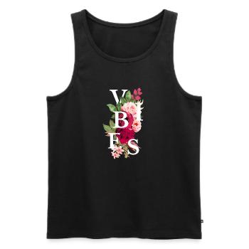 Vibes Blumen - Männer Premium Bio Tank Top - Schwarz - Vorne - Michal (187cm)