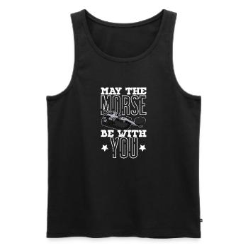 Radio Technician Radio Morse Mortar Hobby Ham - Men's Premium Organic Tank Top - black - Front - AI Model Male 178 light (178cm)