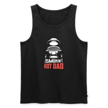 Smokin' Hot Dad Smoker BBQ Grilling - Männer Premium Bio Tank Top - Schwarz - Vorne - Michal (187cm)