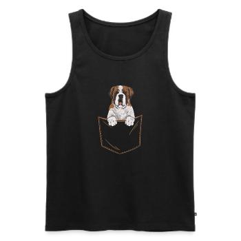 St. Bernard St. Bernard Dog Dog - Men's Premium Organic Tank Top - black - Front - AI Model Male 178 light (178cm)