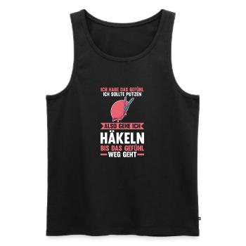Stricken Nähen Häkeln - Männer Premium Bio Tank Top - Schwarz - Vorne - Michal (187cm)