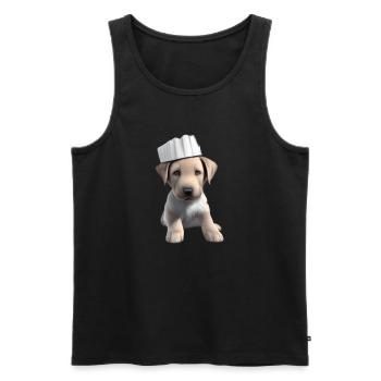 Labrador Retriever Restaurateur Puppy Cooking - Débardeur bio Premium Homme - noir - Devant - Michal (187cm)
