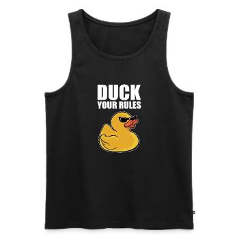 Funny Duckling Cool Rubber Duck Your Rules - Men's Premium Organic Tank Top - black - Front - AI Model Male 178 light (178cm)
