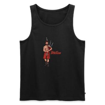 bagpiper tartantarzan red - Männer Premium Bio Tank Top - Schwarz - Vorne - Michal (187cm)
