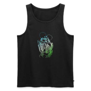 skull skeleton death halloween horror black dead - Men's Premium Organic Tank Top - black - Front - AI Model Male 178 light (178cm)