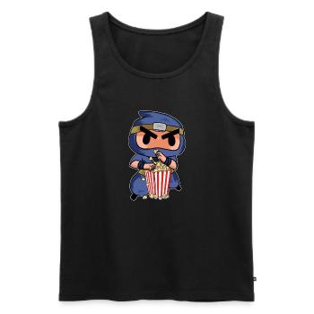 Popcorn Ninja Enfants Drôle de théâtre Cinéma Snack Movi - Débardeur bio Premium Homme - noir - Devant - Michal (187cm)
