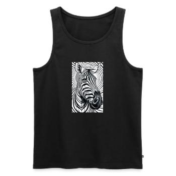 Psychedelisches Zebra - Männer Premium Bio Tank Top - Schwarz - Vorne - AI Model Male 178 light (178cm)