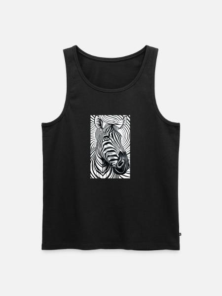 Psychedelic Zebra - Men's Premium Organic Tank Top - black