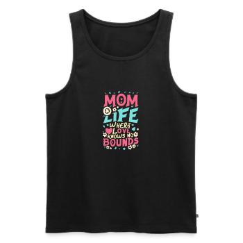 mom life where love knows no bounds - Men's Premium Organic Tank Top - black - Front - AI Model Male 178 light (178cm)