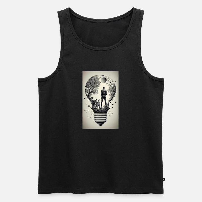 man inside a light bulb - Men's Premium Organic Tank Top - black