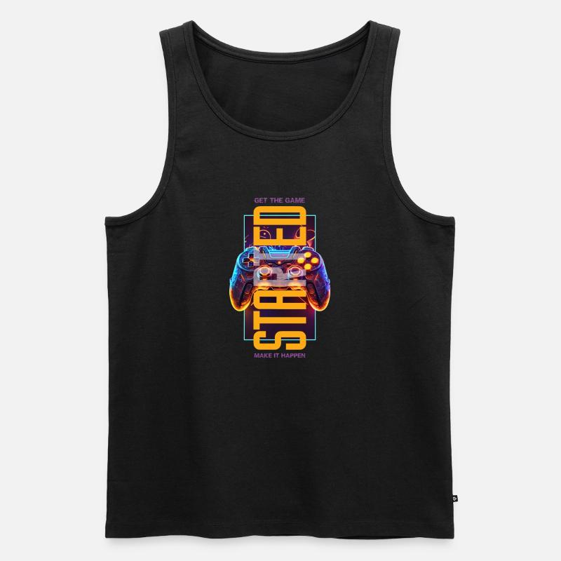 Get the game started - Männer Premium Bio Tank Top - Schwarz