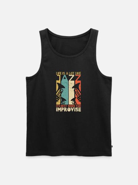 livet er meget som jazz Design til en jazzelsker - Herre Premium økologisk tanktop - sort