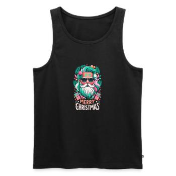 Joyeux Noël Famille Noël Joyeux Noël - Débardeur bio Premium Homme - noir - Devant - Michal (187cm)