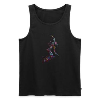Schöne weibliche Malkunst Zebra bunte Frau - Männer Premium Bio Tank Top - Schwarz - Vorne - AI Model Male 178 light (178cm)
