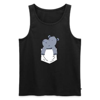 Hippopotame Hippopotame - Débardeur bio Premium Homme - noir - Devant - Michal (187cm)