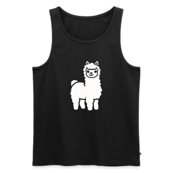 Cute little llama humor - Men's Premium Organic Tank Top - black - Front - AI Model Male 178 light (178cm)