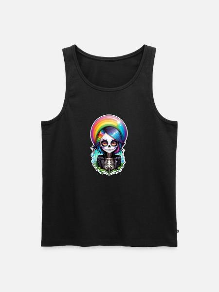 Halloween - Rock & Regenbogen - Männer Premium Bio Tank Top - Schwarz