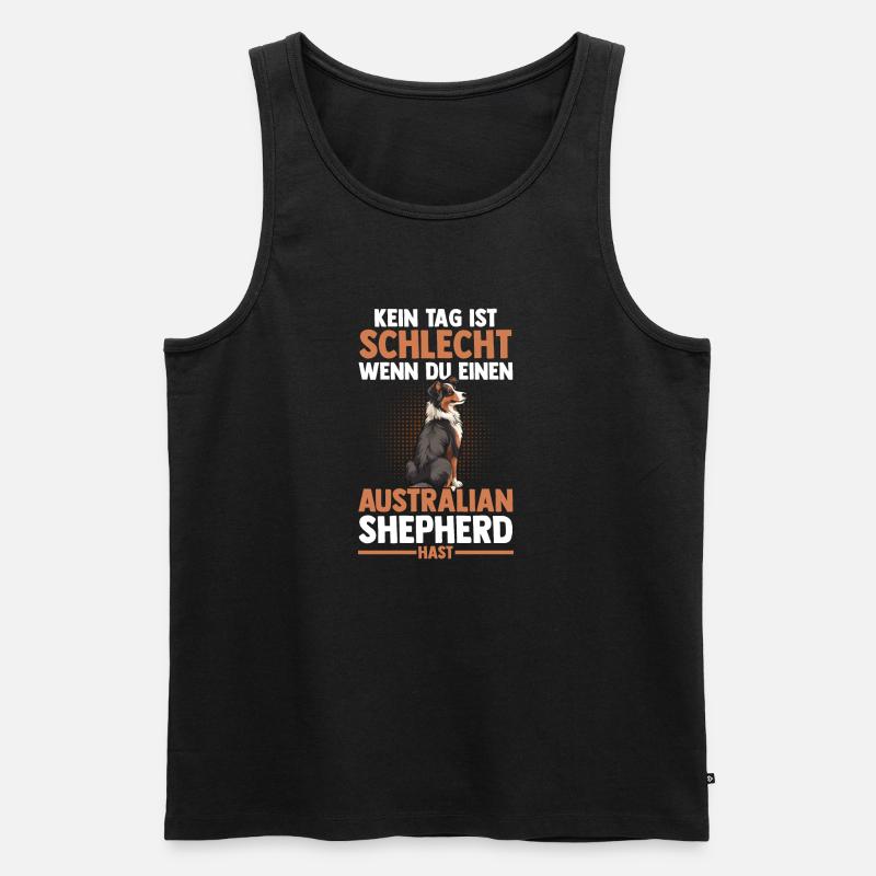 Australian Shepherd Hund Aussie - Männer Premium Bio Tank Top - Schwarz