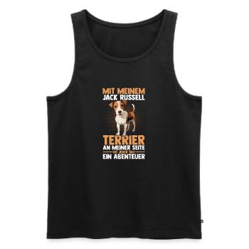 Hund Jacke Russell - Männer Premium Bio Tank Top - Schwarz - Vorne - Michal (187cm)