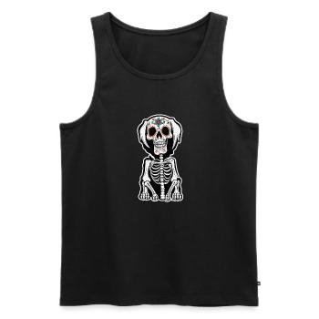 La Catrina/ Tattoo / Mexiko / Tier / Hund - Männer Premium Bio Tank Top - Schwarz - Vorne - Michal (187cm)