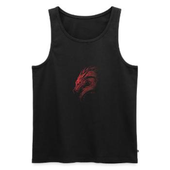 Vintage dragon rampant - Men's Premium Organic Tank Top - black - Front - Michal (187cm)