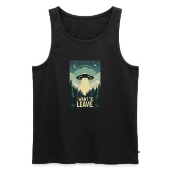 I WANT TO LEAVE - Men's Premium Organic Tank Top - black - Front - Michal (187cm)