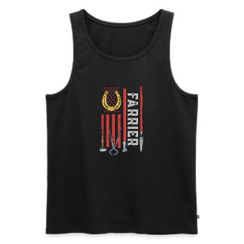 Farrier Horseshoe Horseshoeing - Men's Premium Organic Tank Top - black - Front - Michal (187cm)