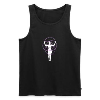 Hulahoop Silhouette - Männer Premium Bio Tank Top - Schwarz - Vorne - Michal (187cm)
