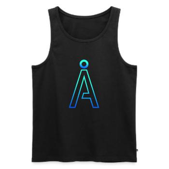 Futuristic Alpha: A Modern Gradient Design - Männer Premium Bio Tank Top - Schwarz - Vorne - Michal (187cm)