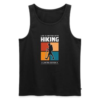 Hiking - Männer Premium Bio Tank Top - Schwarz - Vorne - Michal (187cm)