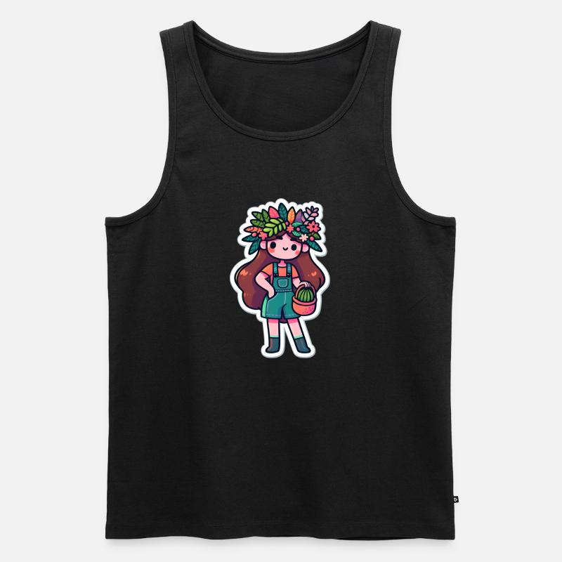 PFLANZEN-DAME - Männer Premium Bio Tank Top - Schwarz