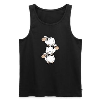 3 Schafe Turm Zirkus Akrobatik Drei Artisten Spaß - Männer Premium Bio Tank Top - Schwarz - Vorne - AI Model Male 178 light (178cm)