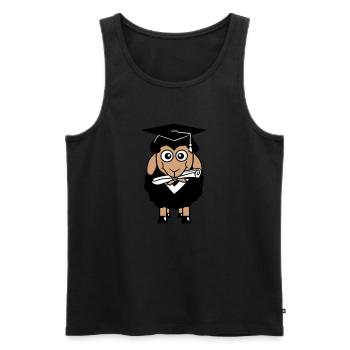 Schaf Schule Zeugnis College Abschluss Abi Schüler - Männer Premium Bio Tank Top - Schwarz - Vorne - Michal (187cm)