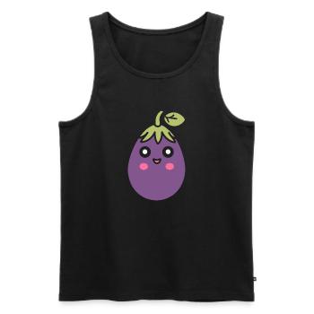 Aubergine - Débardeur bio Premium Homme - noir - Devant - AI Model Male 178 light (178cm)